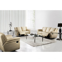 Beige Farbe Wohnzimmer Italienisches Leder Verstellbares Sofa Set